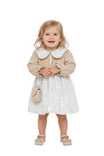The-kid.co Veronika Boutique Baby Girls Dress Set - Beige