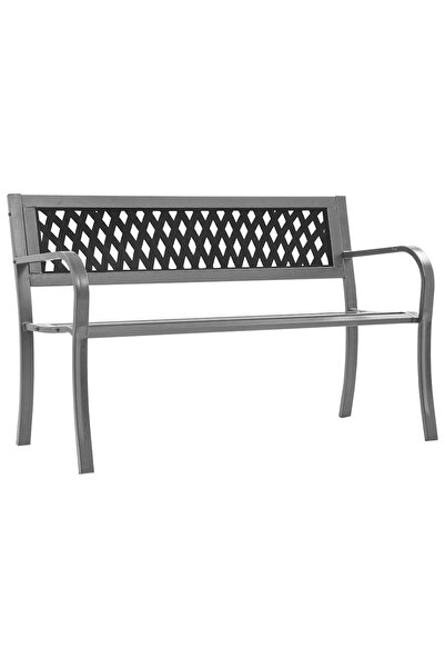 vidaxl Bancă de grădină din oțel, negru, 120 cm