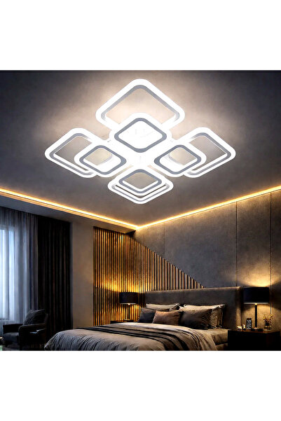 LightPlanet LED Chandelier 4+4 SQUARE GIGANT Equivalent 1000W Remote Control