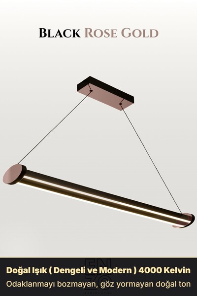 ENZO LIGHT Mira Rose Gold 4000K Lineer LED Sarkıt Avize – Kumandalı Dim Edile...