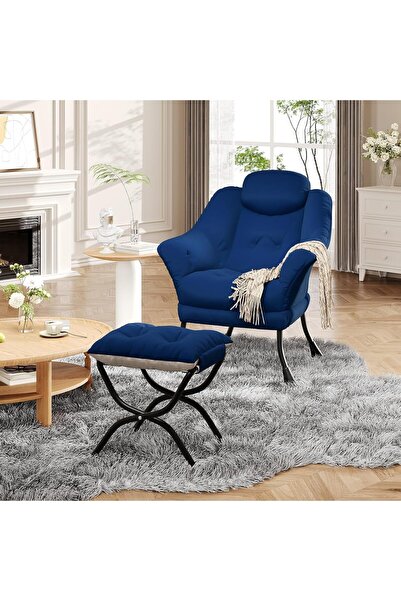 Garvee كرسي مريح مع مسند للقدمين - تصميم عصري لغرفة المعيشة وغرفة النوم