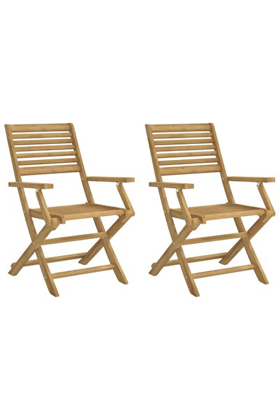 vidaxl Scaune grădină pliante 2 buc 54,5x61,5x86,5cm lemn masiv acacia