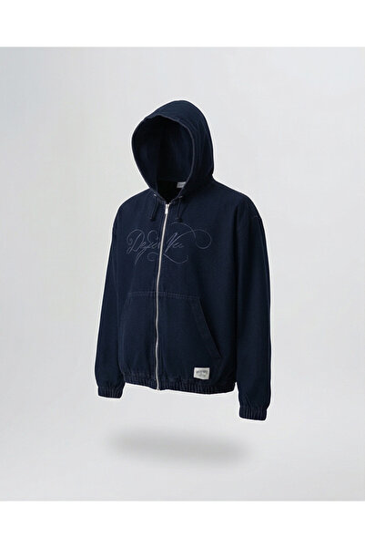 Lemur Men's hooded zipper embroidered jeans jacket