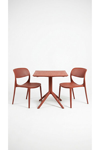 Çavdar Group Barby 2 Kişilik Bistro Set 70x70 Sorty Masa 2 Adet Barby Kolsuz ...