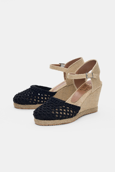 selin shoes Calorise Bilek Ayarlanabilir Toka ve Örgü Detay Yuvarlak Burun Ha...