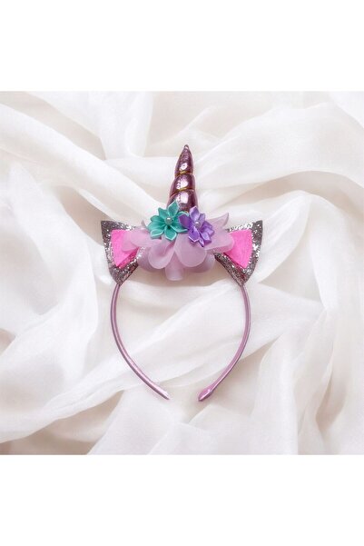 The Cloudish Shop Coroană pentru fetițe cu unicorn, urechi cu coarne, flori a...