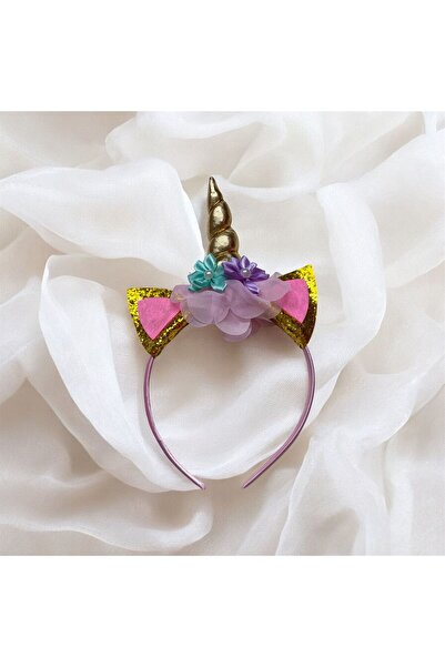 The Cloudish Shop Coroană pentru fetițe cu unicorn, urechi cu coarne, flori a...