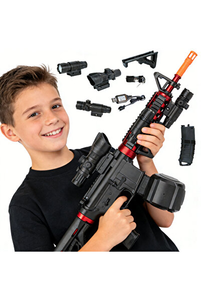 Bluejw مسدس لعبة كهربائي يطلق كرات الجل، وضع يدوي/أوتوماتيكي مناسب لألعاب الر...