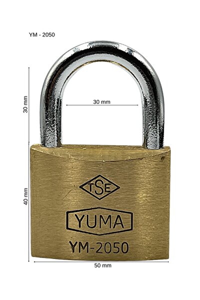yuma kilit قفل يوما القياسي من النحاس الأصفر 50 مم قطعة واحدة