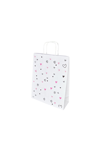 Papette Set of 200 Kraft Paper Bags with Love Mini Hearts Pattern 22 x 31(H) ...