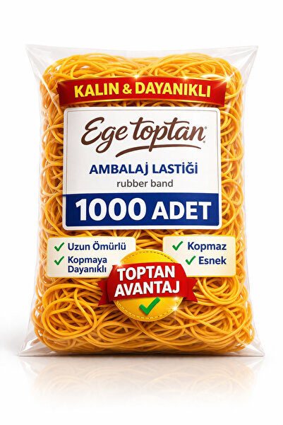 EGE TOPTAN GIDA 1000 Adet Kalın Dayanıklı Ambalaj Lastiği – Kopmaz Esnek Para...