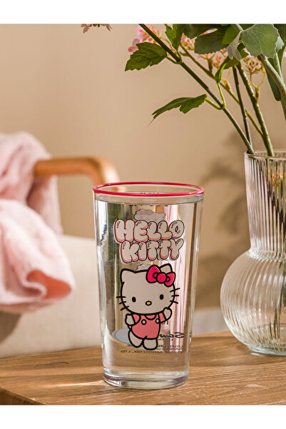 LC Waikiki Karışık Hello Kitty Baskılı Cam Bardak 570 Ml