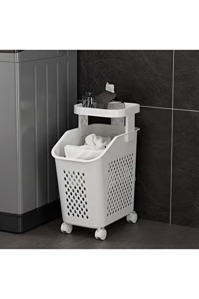 KEKE منظم تخزين حديث بطبقة واحدة مع عجلات وطاولة تخزين