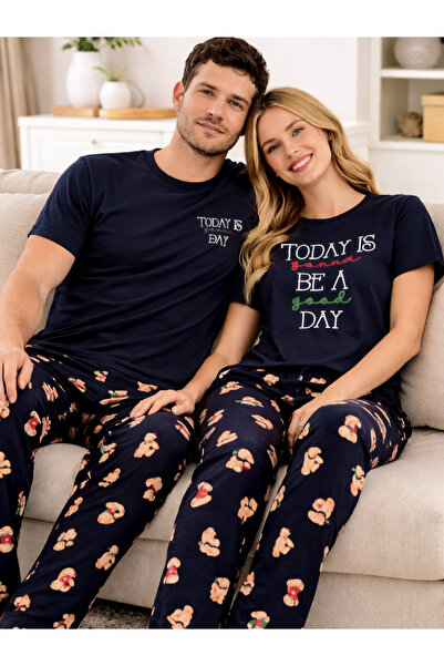 Lena Homewears Daily Comfortable Cotton Printed Dear Couple Pajama Set (Set o...