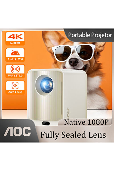 Aoc Sealed HD Projector 9000L 1080P 4K AutoFocus 250" Wireless Office Camping