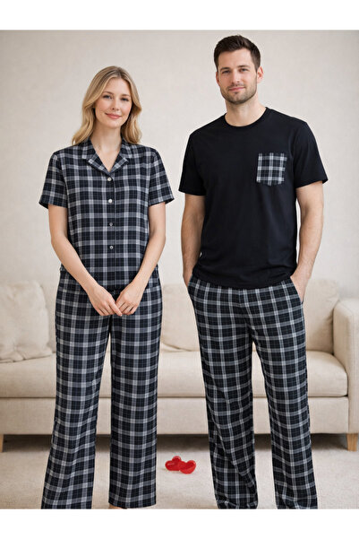 Lena Homewears Daily Comfortable Cotton Printed Dear Couple Pajama Set (Set o...
