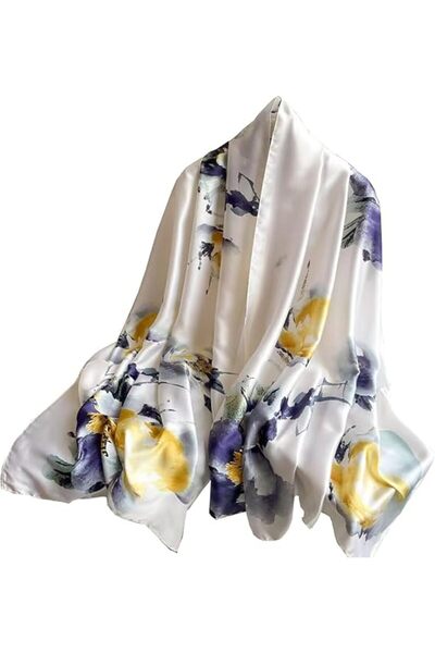 Arabest Luxury Silk Satin Dress Scarf Shawl Wrap for Women, Lightweight Fashi...