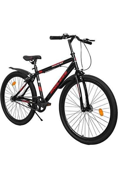 Endless 26" Adult MTB | 18" Steel Frame, Suspension & Mudguards (Black/Red)