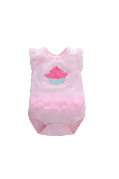 Bambimici - Printed Ruffled Bodysuit Dress, 03M to 12M