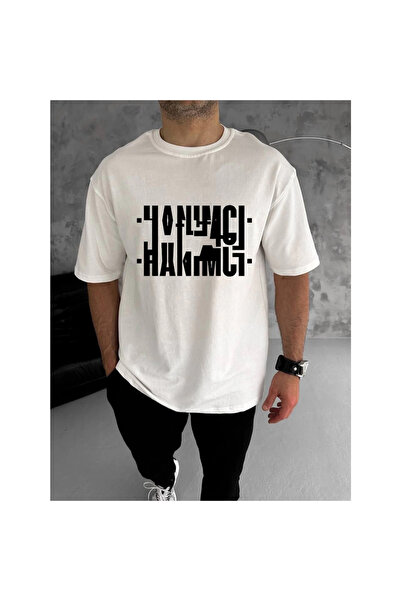 Narnuga Crew Neck Folded Printed T-Shirt - White -