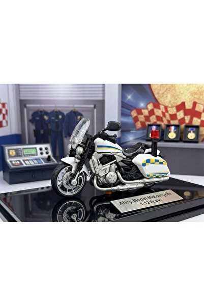 Tıfıl Toys Çek Bırak 1:12 Ölçekli Sesli ve Işıklı Polis Motosikleti - 15 cm O...