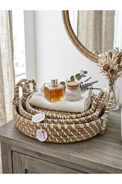 cook&kitchen Tohana Wicker 3-Piece Tray Set