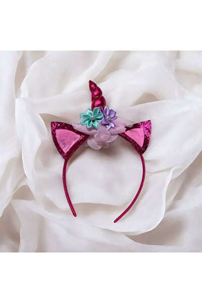 The Cloudish Shop Coroană pentru fetițe cu unicorn, urechi cu coarne, flori a...