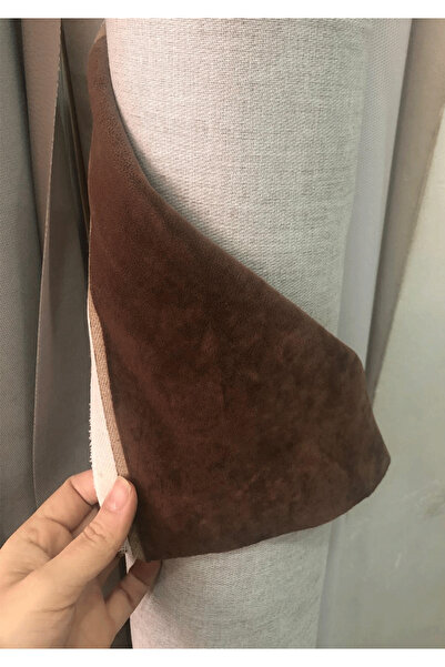 turkanlarhome Σκούρο καφέ ύφασμα ταπετσαρίας από σουέντ, με απαλή υφή, πολυτε...