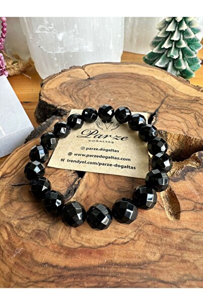 parze doğaltaş Microfacet Cut Onyx Bracelet 10 mm