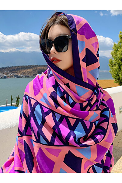 FridayIn Elegant style Printing Color contrast Geometry Scarves