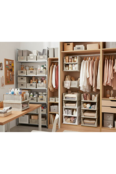 MR.PRATİC 4'LÜ Çok Amaçlı Kayar Raf Dolap Içi Fonksiyonel Kıyafet Düzenleyici...