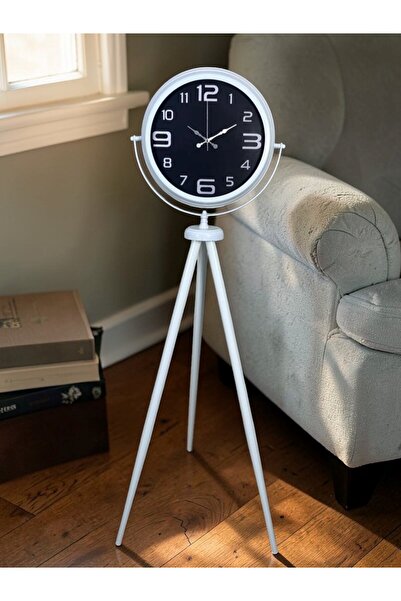 Leyaton Contrast Design White Tripod Stand Clock Rvryt-Rs345