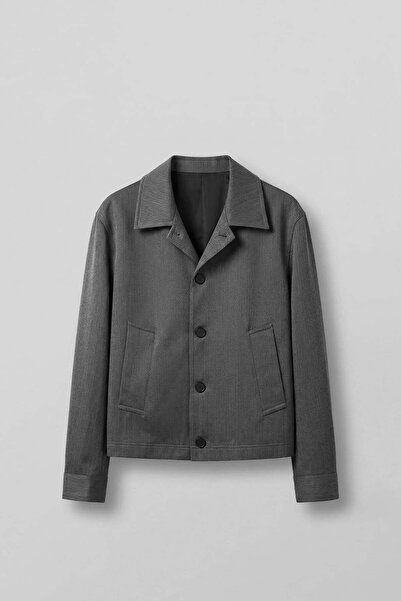 ablukaonline Ανδρικό Σακάκι Smart Casual με Άνετη Εφαρμογή και Κουμπιά, Γκρι