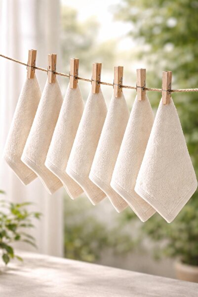 TEXTİLES MAGİC LAMP 7'li Ekru Çok Amaçlı Bambu Mini Havlu Seti - Bebek, Mutfa...