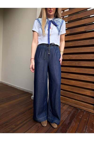begum mayda Orijinal Marka , Beli Lastikli , Premium Tencel Jean