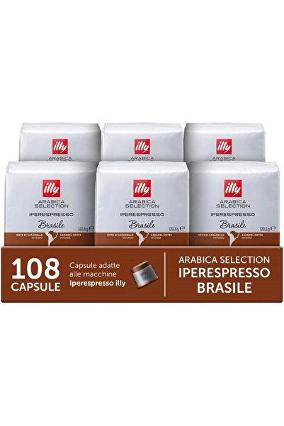 illy iperEspresso Brasile Capsules, Single-Serve Capsules, Single Origin, 18 ...