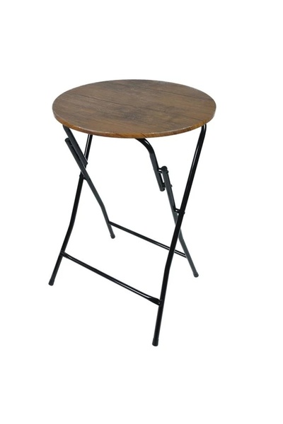 ELITECOMMERCEMARKET Round Folding Table Brown 44.5cm