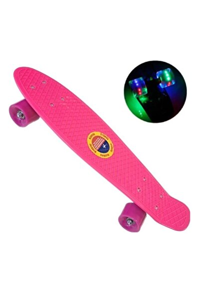 Toyska Penny Board cu lumini LED, 55 cm, Roz, Toyska ®
