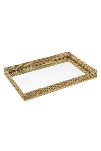 Mikasa Moor Gold Metal Dik Aynalı Tepsi 41x26x4 cm