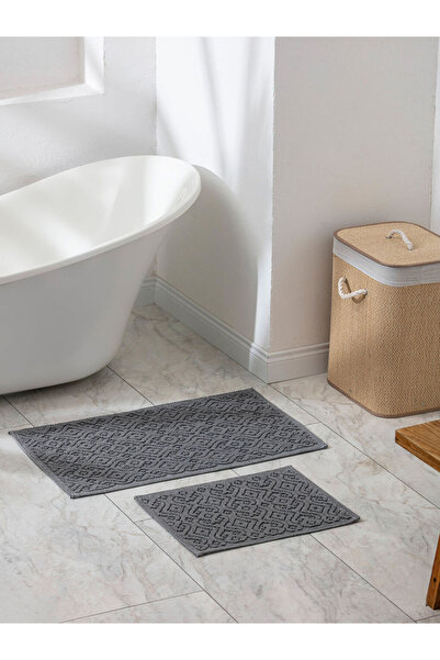 LC Waikiki Σετ 2 χαλιών μπάνιου με γκρι σχέδιο