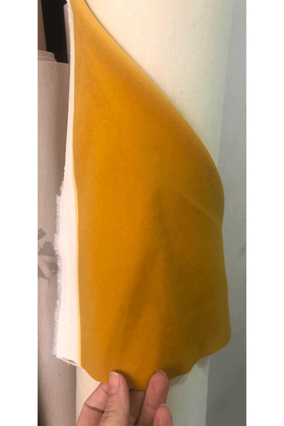turkanlarhome Mustard Suede Upholstery Fabric, Soft Texture, Luxurious Appear...