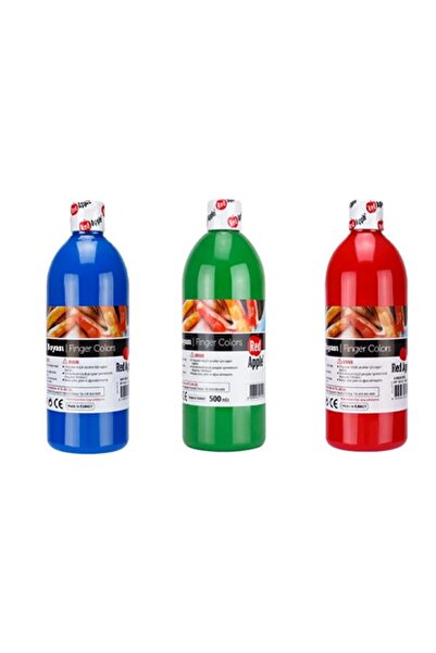 Red Apple Parmak Boya 3x500 gr 3'lü Parmak Boya Seti Kırmızı-Mavi-Yeşil