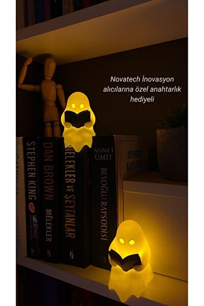 Empressco Karanlık Atmosferli Kitap Okuyan Hayalet Figürü ve Pilli Mum Seti