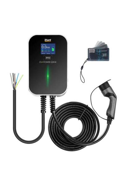 iHunt Stație de încărcare pentru mașini electrice 22KW RFID, 380V/32A, Tip 2