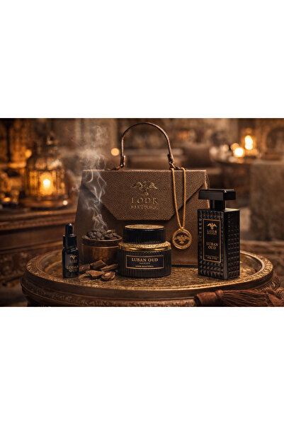 LODR BEAUTIFUL بوكس شنطه ب 3 منتجات عطر لابان عود + بخور لبان عود + دهن لبان عود