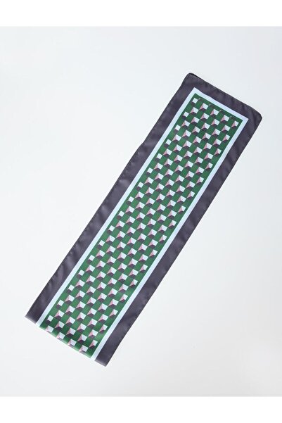 Jimmy Key Yeşil Desenli Dokuma Fular 18x135