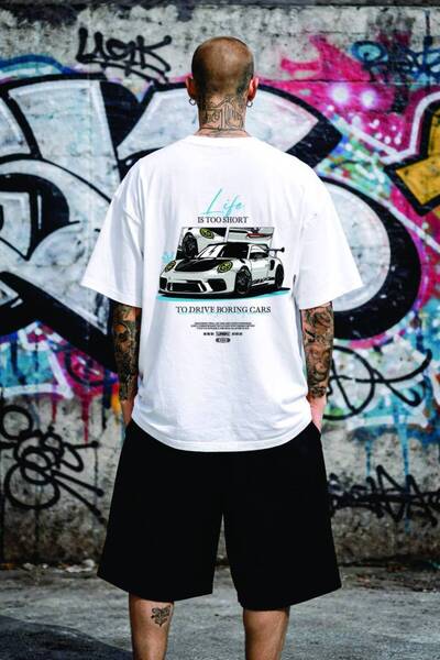 BoomerShop Unisex White T-Shirt with 'Gangsta Santa' Print