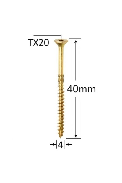 seda Carpentry Screw Countersunk Head 4x40 mm Torx TX20 - 500pcs/box