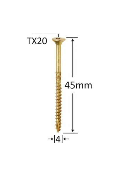 seda Carpentry Screw Countersunk Head 4x45 mm Torx TX20 - 500pcs/box