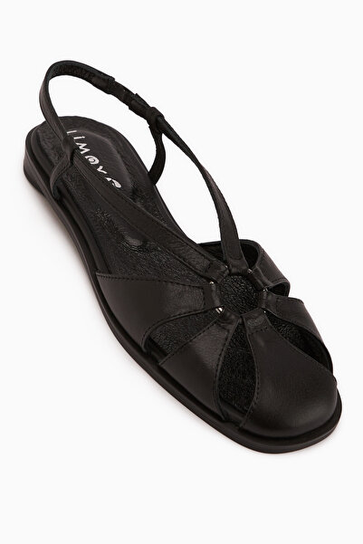Limoya Γυναικεία σανδάλια Cally από γνήσιο δέρμα, μαύρα, ελαστικά